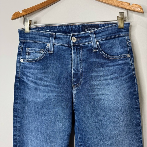 Adriano Goldschmied Mari Crop High Rise Slim Straight Distressed Wash Jeans 26 R - Picture 2 of 12